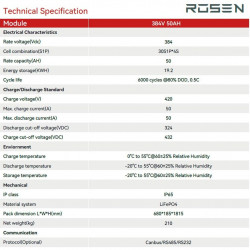 Litowa bateria wysokonapięciowa 384V 50Ah LiFePO4, LFP z ogniwami ANC 3.2V 50Ah LiFePO4 klasy A