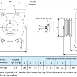 Pompa wirowa do pompowania wina, piwa, brzeczki LIVERANI NAUTIC 80 Inox, 900 l/min, AISI 316, bez silnika