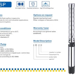 Pompa głębinowa 6SP17/29, 18,8kW, 380V (zamiennik ЕЦВ 6-25-140)