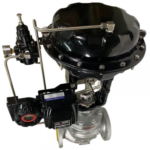 DN80 Zawór regulacyjny z siłownikiem pneumatycznym do pary, kondensatu 10P11Y-DNx8016Z-L122C-C (korpus żeliwny, gniazdo SS304) z elektrycznym pozycjon