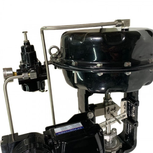 DN80 Zawór regulacyjny z siłownikiem pneumatycznym do pary, kondensatu 10P11Y-DNx8016Z-L122C-C (korpus żeliwny, gniazdo SS304) z elektrycznym pozycjon