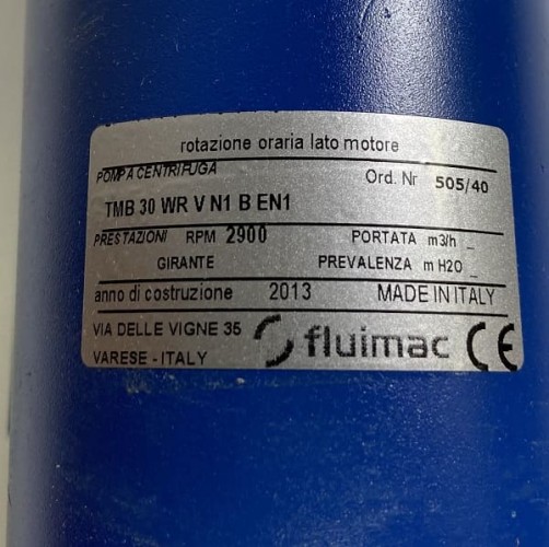 Pompa odśrodkowa FLUIMAC FMB-30-WR-V-N1-B-N ze sprzęgłem magnetycznym (Argal TMB 30)