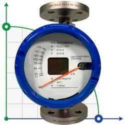 DN25 przepływomierz KLZZ PN16 ze stali nierdzewnej (ciekła mieszanina alkoholi C2H5OH 92%), 17-170 l/h, 4-20mA, Ex