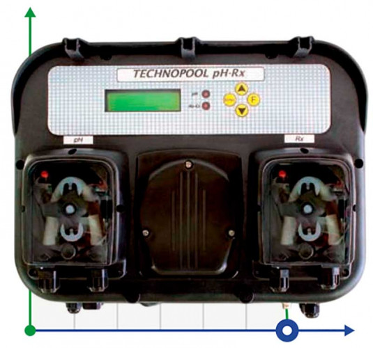 Pompa dozująca perystaltyczna podwójna AQUA PDP TECHNOPOOL PH-RX 1,4-1/3-1 SANTOPRENE/SANTOPRENE 230V CZARNA