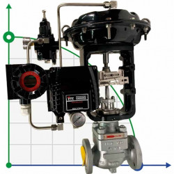 DN25 Pneumatycznie sterowany zawór regulacyjny 10P11Y-DNx2516Z-L122C-C (korpus CF8, gniazdo SS304) z pozycjonerem YT-1000, wejście 4-20 mA, Ex