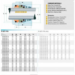 Uszczelnienie pompy R-BT-FN 23, CAR/CER, NBR, 304