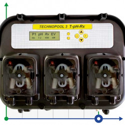 Pompa dozująca perystaltyczna potrójna AQUA PDP TECHNOPOOL 3 TT-PH-RX 1.4-1/1.4-1/1.4-1 SANT/SANT/SANT 230V CZARNA