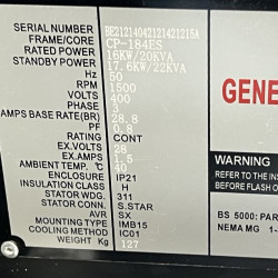 Przemysłowy generator diesla VLAIS KP-PC20 z ATS, silnik Ricardo 20kVA, 16kW, 380V/50HZ typ zamknięty