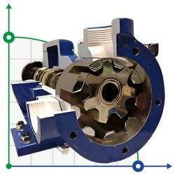 Pompa zębata do tworzyw sztucznych i wyrobów gumowych EMSE EDP-I 4 cal, 34,5-56,1 m3/h z przekładnią wewnętrzną, bez silnika