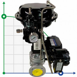 DN40 Pneumatycznie sterowany zawór regulacyjny 10P11Y-DNx4016Z-L122C-C (korpus CF8, gniazdo SS304) z pozycjonerem YT-1000, wejście 4-20 mA, Ex