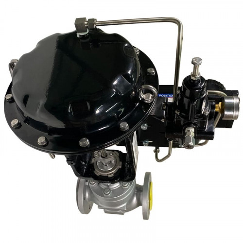 DN40 Pneumatycznie sterowany zawór regulacyjny 10P11Y-DNx4016Z-L122C-C (korpus CF8, gniazdo SS304) z pozycjonerem YT-1000, wejście 4-20 mA, Ex