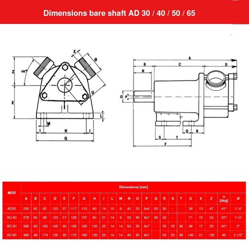 Pompa do zakwasu AlphaDynamic AD40 BARE SHAFT z wirnikiem (bez silnika)