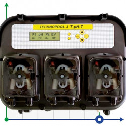 Pompa dozująca perystaltyczna potrójna AQUA PDP TECHNOPOOL 3 TT-PH-TT 1.4-1/1.4-1/1.4-1 SANT/SANT/SANT 230V CZARNA