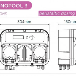 Pompa dozująca perystaltyczna potrójna AQUA PDP TECHNOPOOL 3 TT-PH-TT 1.4-1/1.4-1/1.4-1 SANT/SANT/SANT 230V CZARNA