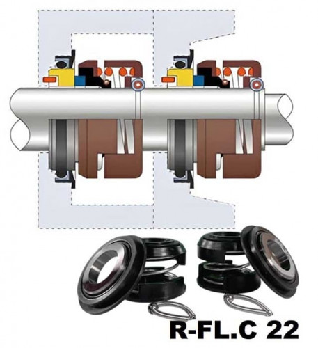 Uszczelnienie mechaniczne do Flygt R-FL.C 22, L, TC/TC, VITON, 304