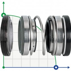 Uszczelnienie wału pompy R-208 16, SIC/SIC/SIC/SIC, VITON, 304, G9