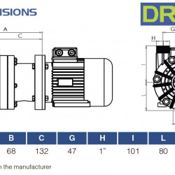 Pompa chemiczna do tworzyw sztucznych FLUIMAC DRAGON 15 PVDF, 0,75 kW, 220 V