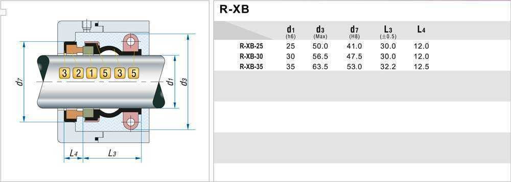Uszczelnienie pompy R-XB 25, CЕR/CAR, EPDM, 304