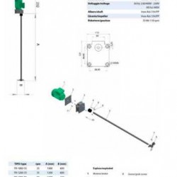 Mikser z reduktorem FR-1000-12 PP, 380V