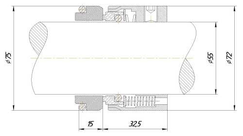 Uszczelnienie pompy mechanicznej Flowserve, Netzch R-M7N 55, SIC/SIC, VITON, 304, G9