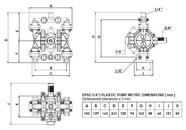 Pompa pneumatyczna membranowa DP 02 PP/V