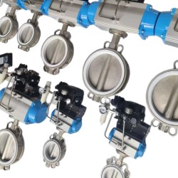 PN16 DN50 Zawór Motylkowy, korpus i tarcza AISI 304, PTFE z siłownikiem pneumatycznym dwustronnego działania, pozycjoner 4-20MA