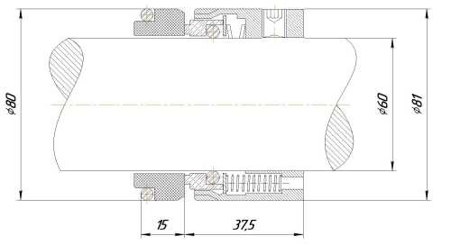 Uszczelnienie mechaniczne R-M7N 60, SIC/SIC, VITON, 304, G9