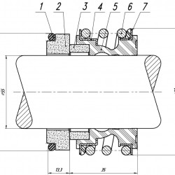 Uszczelnienie mechaniczne wału pompy Netzch, R-MG1 55, CAR/CER, EPDM, 304, G60