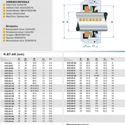 Uszczelnienie mechaniczne do pomp R-BT-AR 6, CAR/CER, EPDM, 304