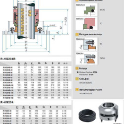 Uszczelnienie pompy R-HG204B 80, SIC/CAR, VITON, 316