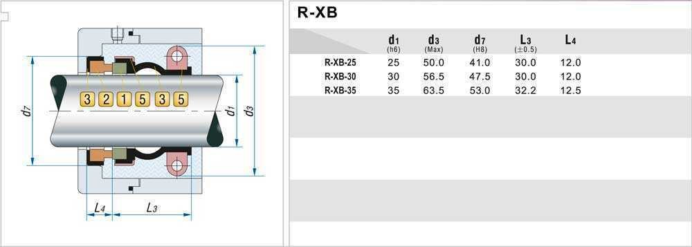 Uszczelnienie pompy R-XB 35, CЕR/CAR, EPDM, 304