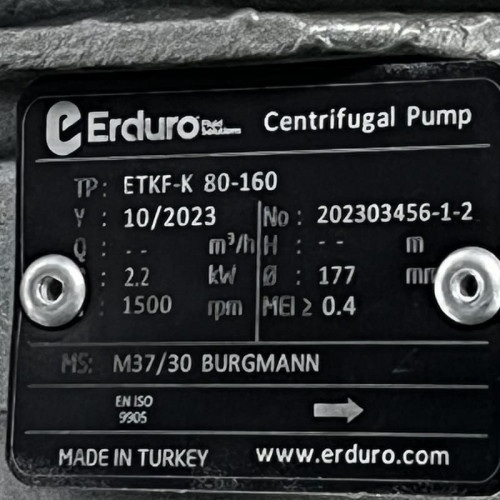 BTKF-K 80-160, imp 177mm, 1500 pompa do gorący olej bez silnika