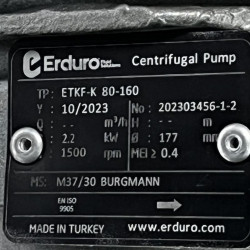 BTKF-K 80-160, imp 177mm, 1500 pompa do gorący olej bez silnika