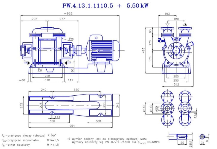 PW.4.13.1.1110.5.104.1 pompa próżniowa jednostopniowa