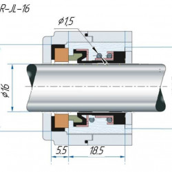Uszczelnienie mechaniczne pompy liniowej JL typu R-JL 16, CAR/CER, EPDM, 304