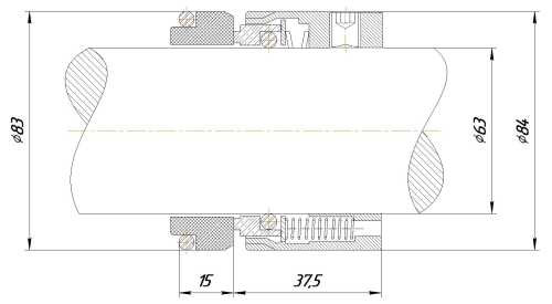 Uszczelnienie mechaniczne R-M7N 63, SIC/SIC, VITON, 304, G9