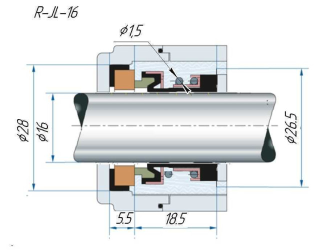Uszczelnienie pompy R-JL 16, CAR/CER, EPDM, 304