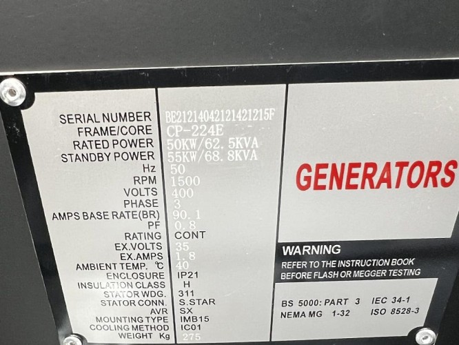 Przemysłowy generator diesla VLAIS KDE-60000 z ATS, silnik Ricardo 62.5kVA, 50kW, 380V/50HZ typ zamknięty
