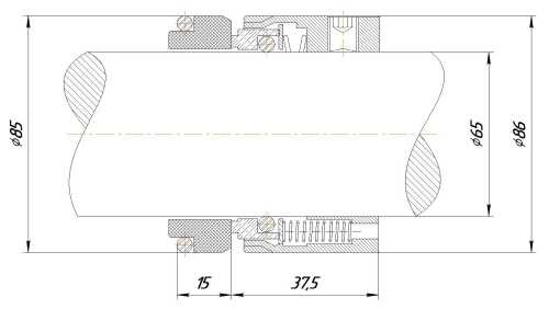 Uszczelnienie mechaniczne R-M7N 65, SIC/SIC, VITON, 304, G9