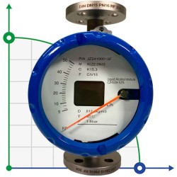 DN15 Przepływomierz rotametr ze stali nierdzewnej KLZZ PN6 (ciekła mieszanina alkoholi C2H5OH 92%), 5-50 l/h, 4-20mA, Ex