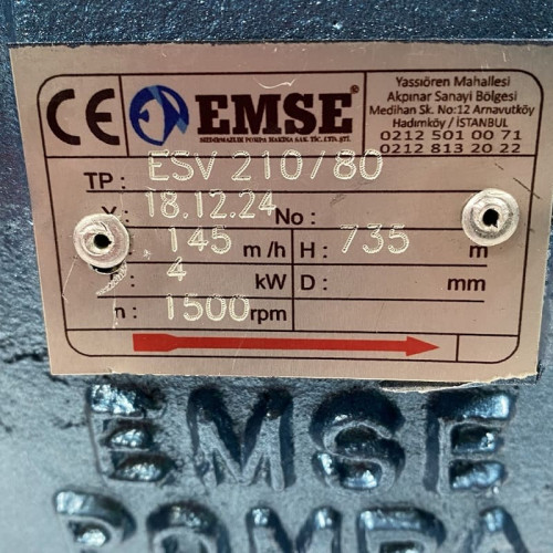 Pompa próżniowa z pierścieniem wodnym ESV 210/80, 145 m3/h, 4,0 kW, 1450 obr.