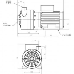Pozioma pompa odśrodkowa MB 100 PVDF TS-VITON MB100FC-TSVM
