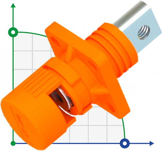 CN08-LSP200A-01-M, 200A, 1500V DC złącze śrubowe, otwór gwintowany, pomarańczowe