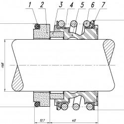 Uszczelnienie mechaniczne wału pompy R-MG1 68, CAR/CER, EPDM, 304, G60