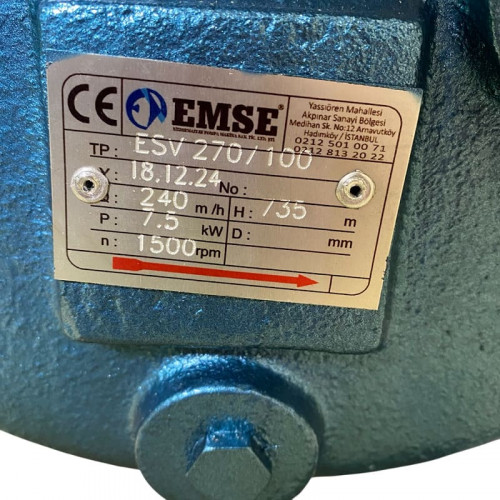 Pompa próżniowa z pierścieniem wodnym ESV 270/100, 285 m3/h, 7,5 kW, 1450 obr.