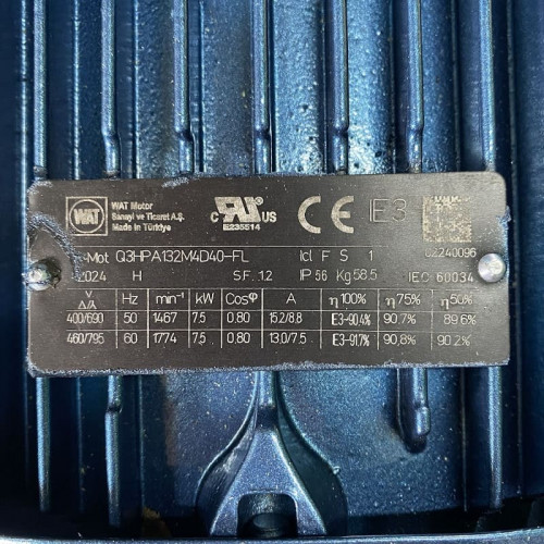 Pompa próżniowa z pierścieniem wodnym ESV 270/100, 285 m3/h, 7,5 kW, 1450 obr.