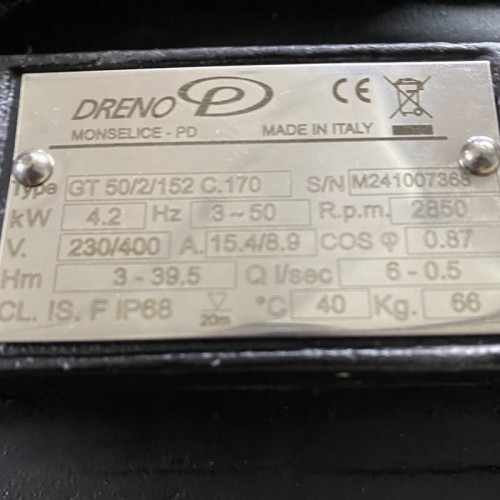 Pompa głębinowa Dreno G2 GT 50/2/152 C. 170 z systemem tnącym