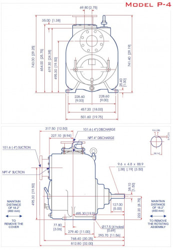 Samozasysająca pompa do wiercenia P-4, 36/163, 22 kW, bez silnika