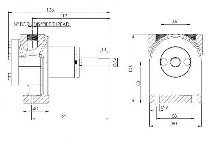 Pompa zębata do detergentów Kupar KIPK 3/8 cala, 0,012-0,175 m3/h