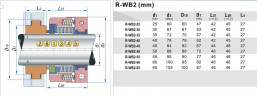 Uszczelnienie mechaniczne mieszkowe PTFE R-WB2T 45, SIC/SIC, PTFE, typ 304 JOHN CRANE 10R, ANGA A11